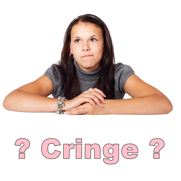 Foto de moça questionando 'o que é cringe'?