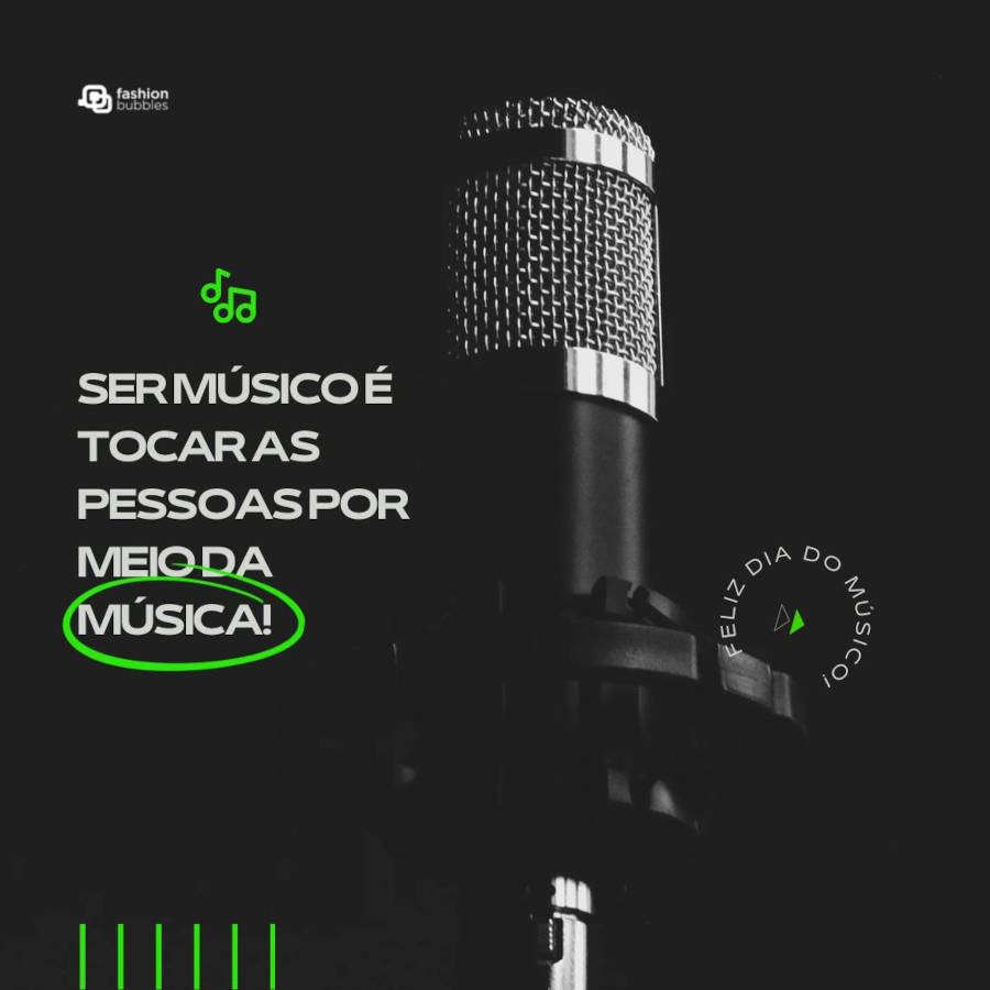 Frase sobre ser músico: Ser músico é tocar as pessoas por meio da música! Feliz Dia do Músico!