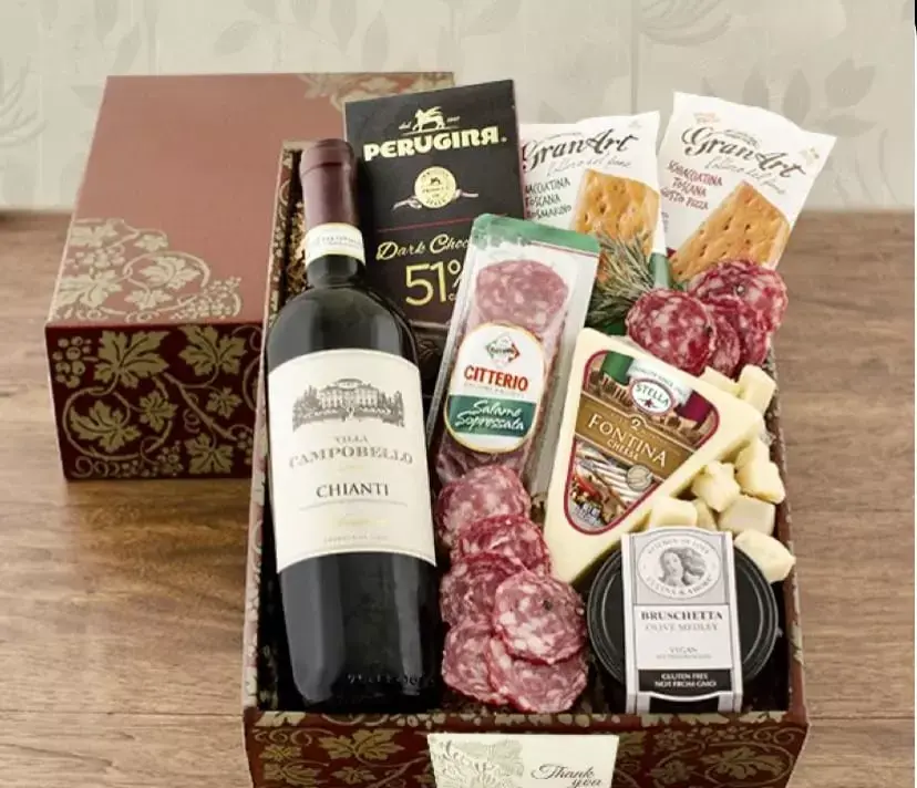 Kit vinho e salames - Presente de Dia dos Pais