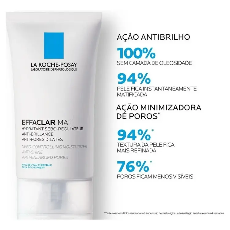 Emabalagem branca e azul do Effaclar MAT, La Roche-Posay com avaliações do produto 
