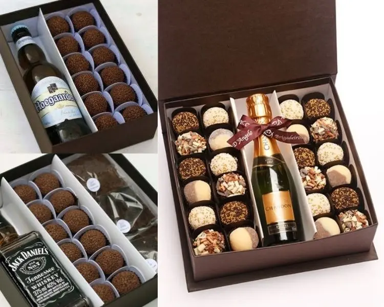 kit brigadeiro e bebida alcoolica