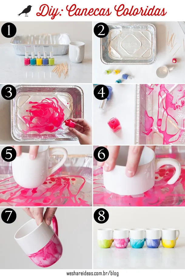dia das maes presentes: passo a passo diy caneca personalizada com esmalte