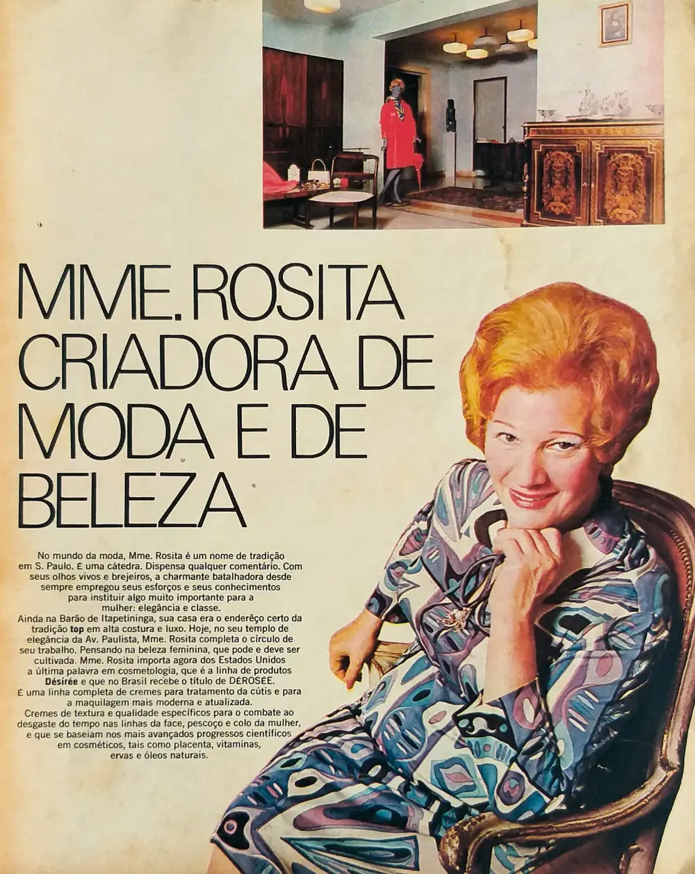 Matéria de uma revista com Madame Rosita. 