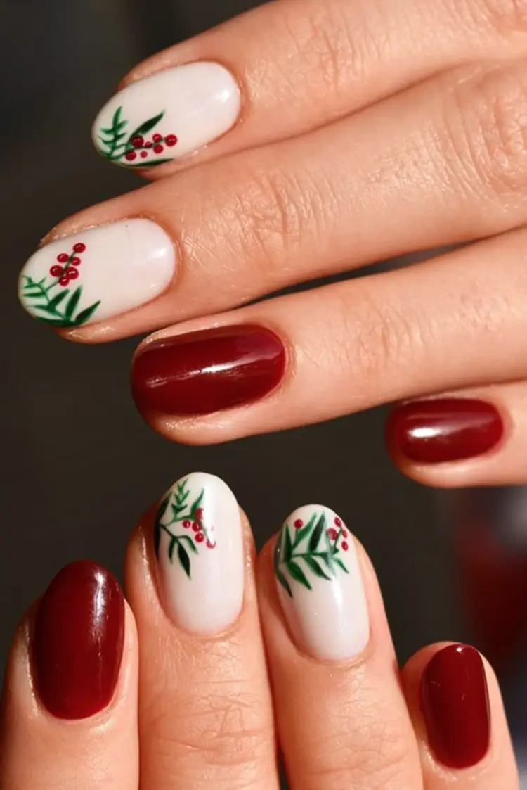 Foto com inspiração de unha para o Natal.