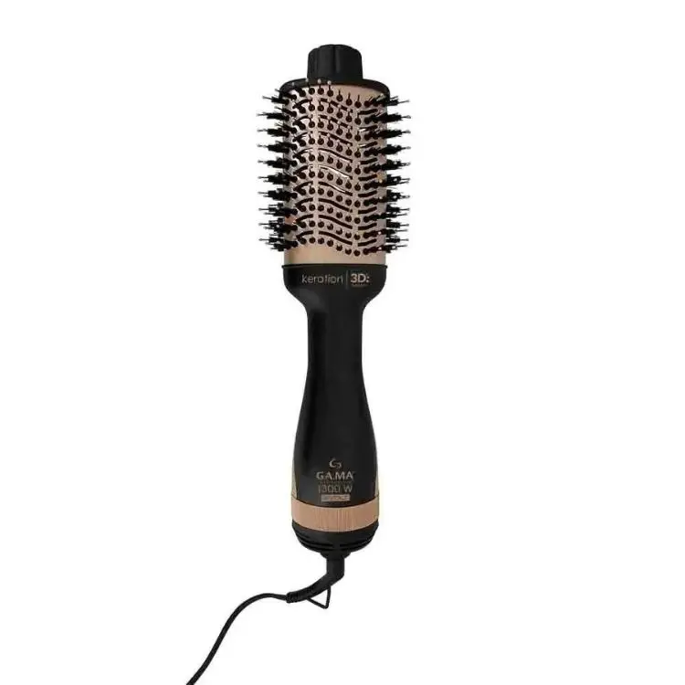 Escova secadora Gama Italy em preto com detalhes em rose