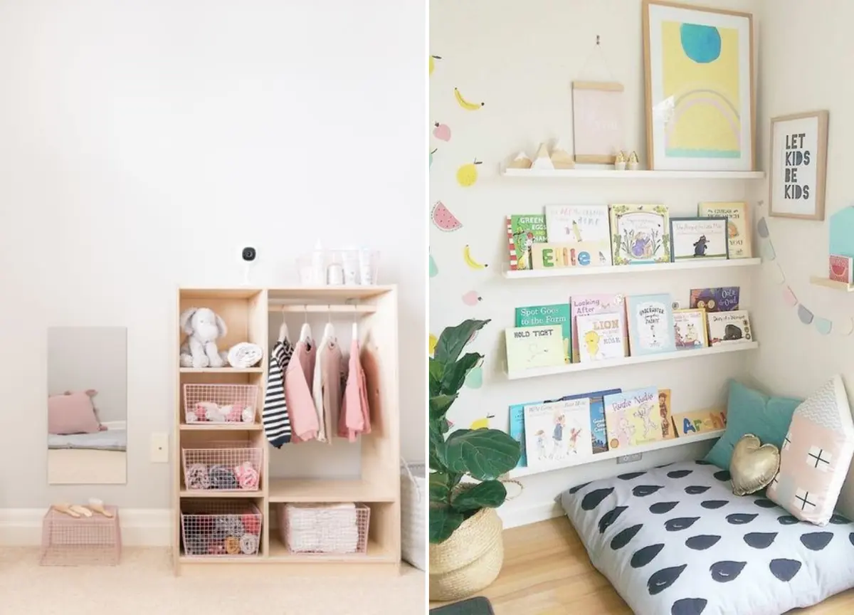 Quarto de bebê decorado Montessori