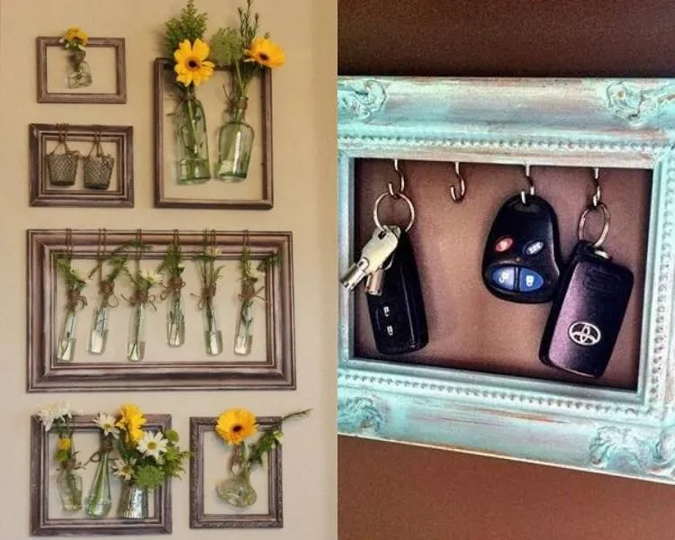 Upcycling: molduras velhas transformadas na parede. Foto upcycling: molduras velhas customizadas.