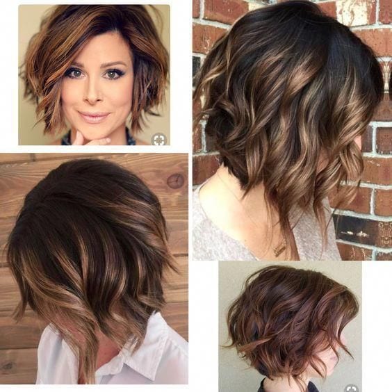 montagem 4 fotos corte de cabelo curto ondulado iluminado