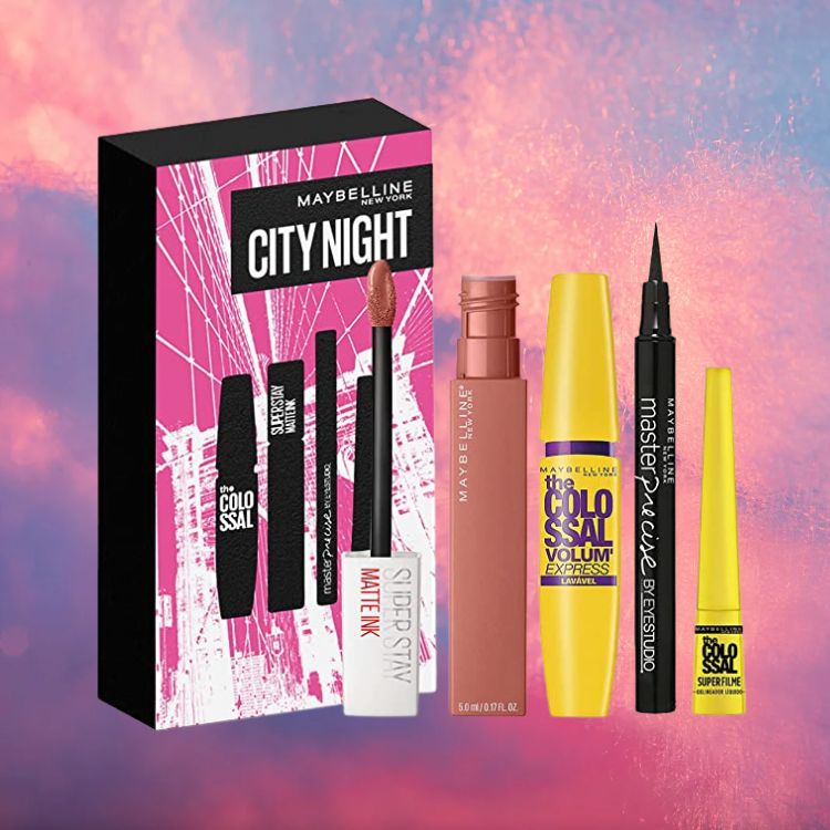 Kit Noite Maybelline - Batom + Delineador + Máscara de Cílios
