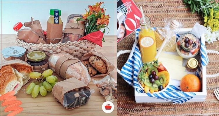 duas opções de presente com bebidas de café da manhã