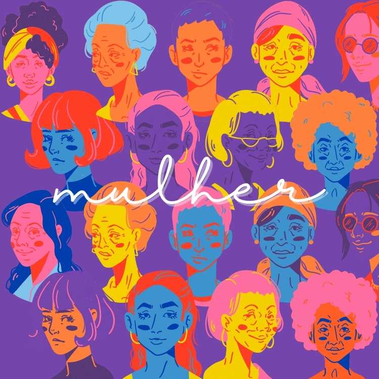Montagem com ilustração de mulheres de várias etnias.