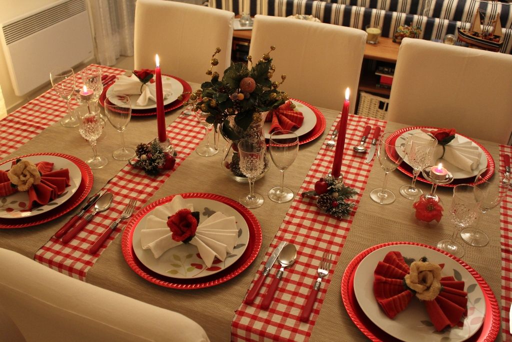 Toalha de mesa ceia de Natal.