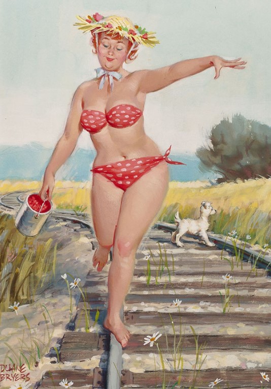 Ilustração da Pin-up Hilda de Duane Bryers. 