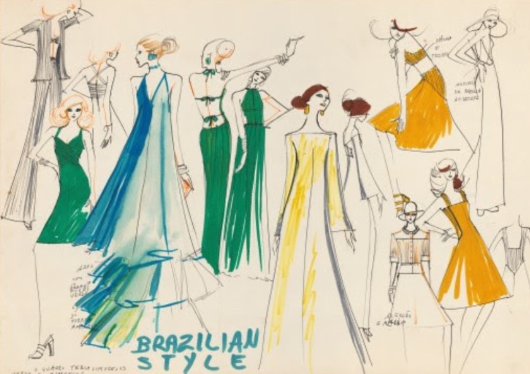 Esboço da coleção "Brazilian style", de Alceu Penna.