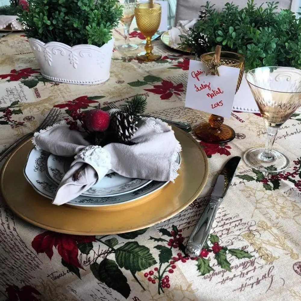 Toalha de mesa ceia de Natal.