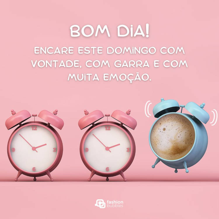 Frases curtas de bom dia no domingo com foto de despertadores
