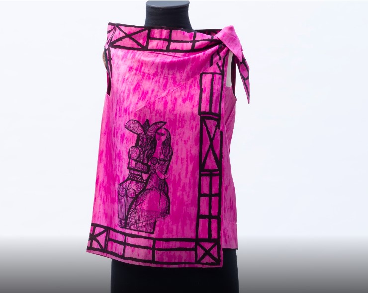 Conjunto de blusa da coleção Rhodia no MASP, de 1960. 