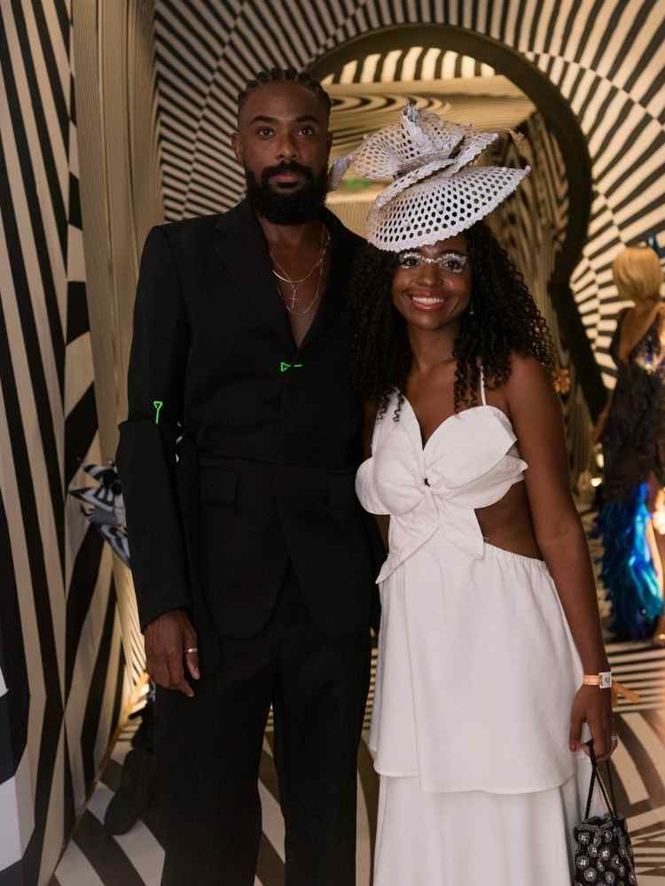 Elian e Adriana Almeida: look terno e vestido branco.