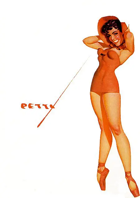 Ilustração pin-up de George Petty publicada na Revista Esquire em 1945. Ilustração pin-up de George Petty publicada na Revista Esquire em 1945.
