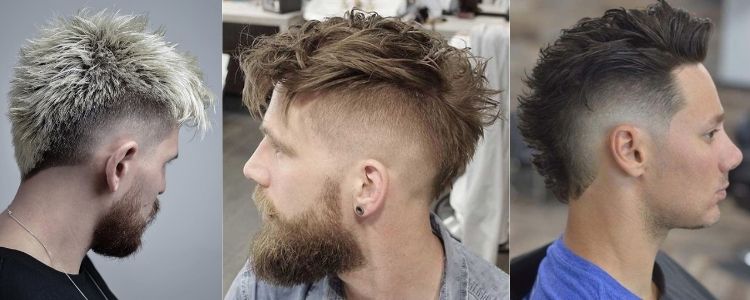 três opções de wide mohawk