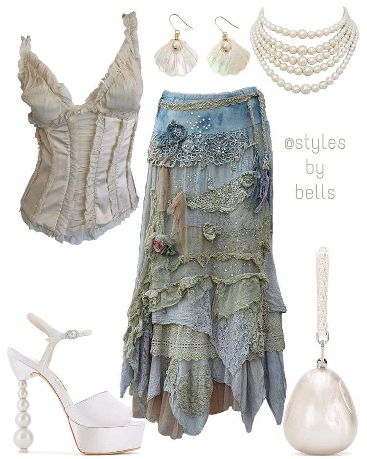 roupas formando estilo mermaidcore