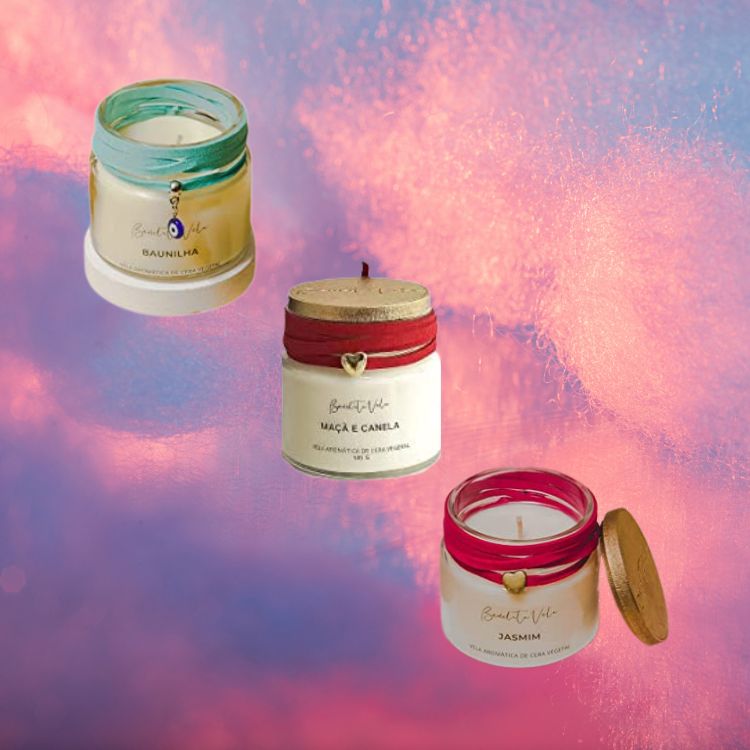 Kit Com 3 Velas Aromáticas