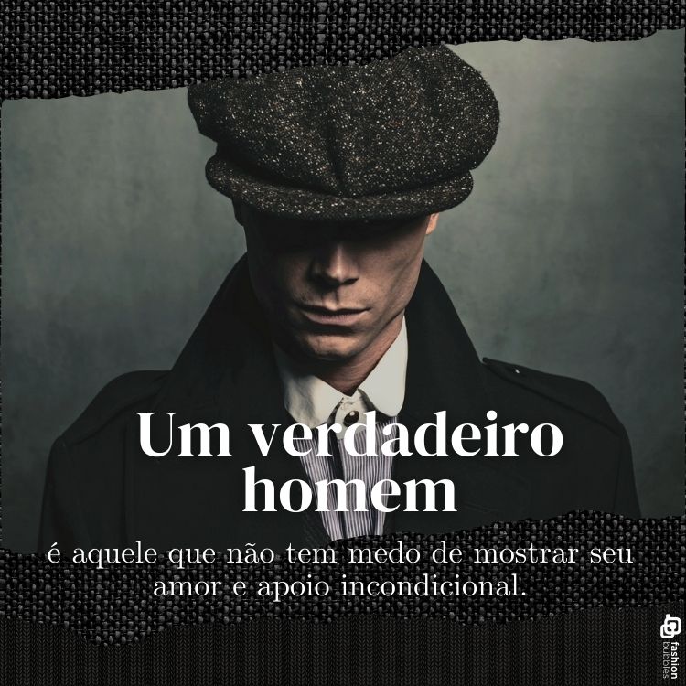 A imagem mostra um homem com barba e óculos escuros, vestindo um casaco e suéter preto. Ao fundo, uma cena urbana desfocada. No canto esquerdo, lê-se: "Homens que respeitam mulheres são aqueles que realmente entendem o significado de ser forte." Abaixo, em destaque: "Parabéns, HOMEM." A imagem exalta respeito e força masculina.

