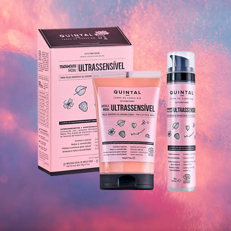 Kit Tratamento Facial Pele Ultrassensível Máscara e Hidratante Quintal