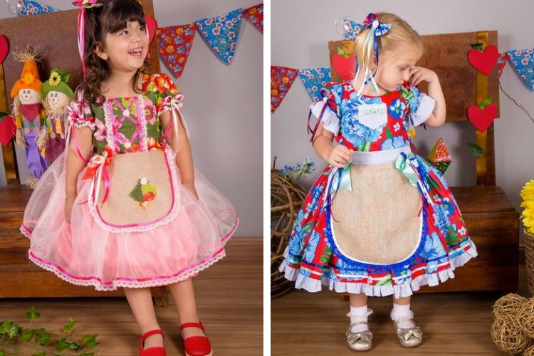 Look de festa junina infantil para meninas