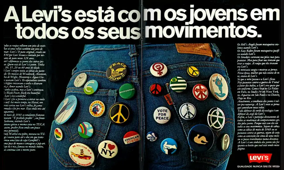 Publicidade vintage da Levi´s Brasil.