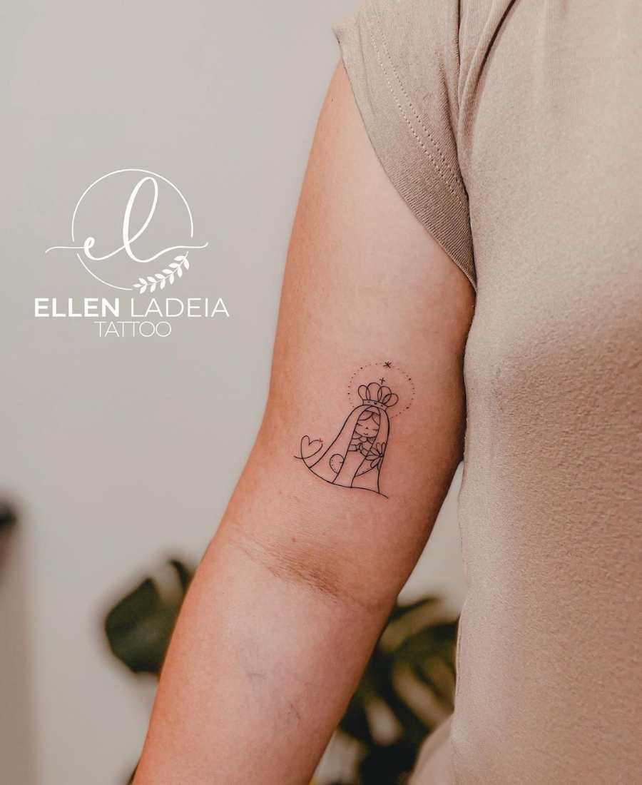 Foto de tattoo de Nossa Senhora de Aparecida.