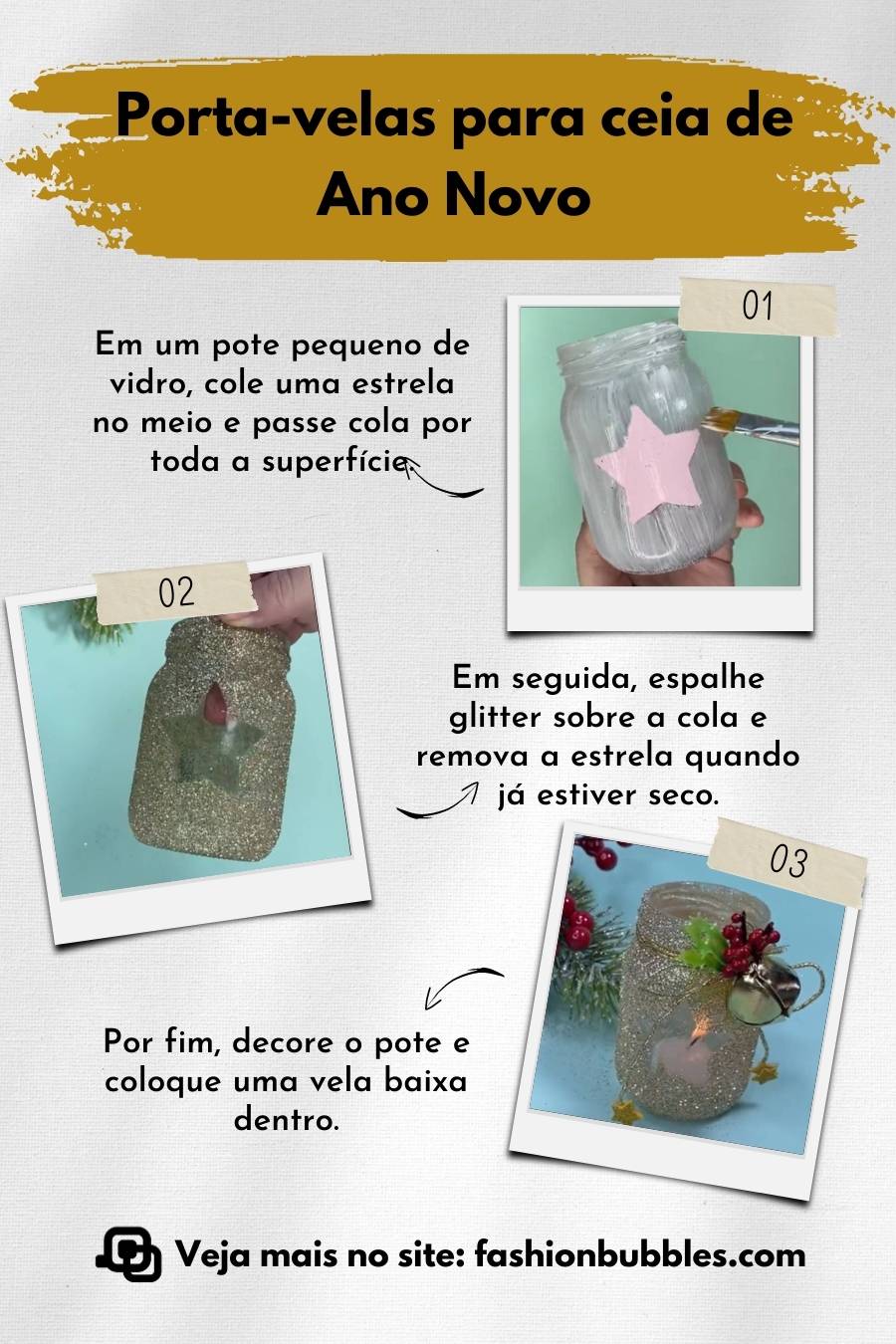 Como fazer um porta-velas para ceia de Ano Novo.