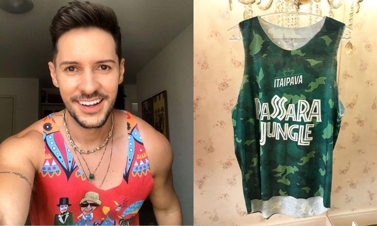 duas fotos de abadás masculinos regata cavada com gola canoa