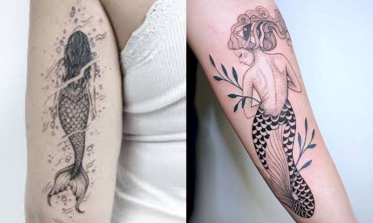 duas sereias de costas