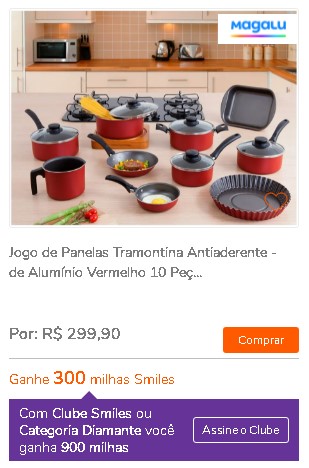 panelas com milhas