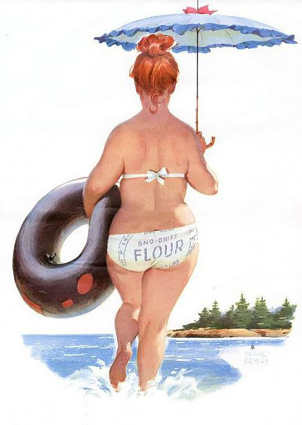 Ilustração da Pin-up Hilda de Duane Bryers. 