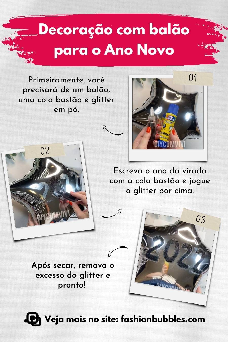 Como decoração balão para Ano Novo.