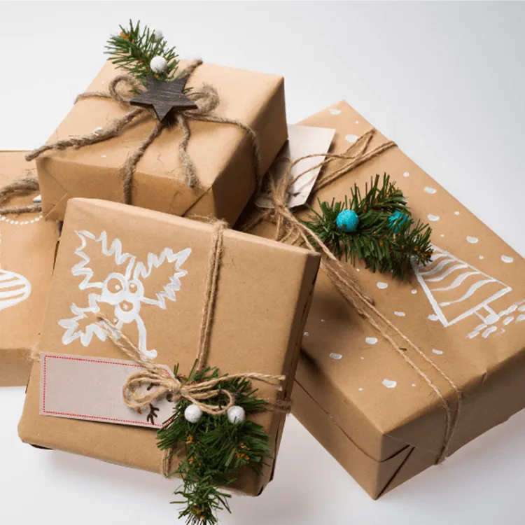 Foto de embrulho de presente de Natal.