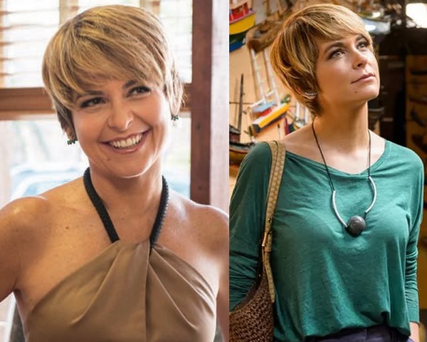 A coloração do cabelo também é bem marcante: tons mais escuros na parte de baixo e a parte de cima iluminada. 