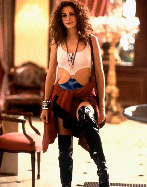 Figurino Pretty Woman, vestido canelado com recorte cintura