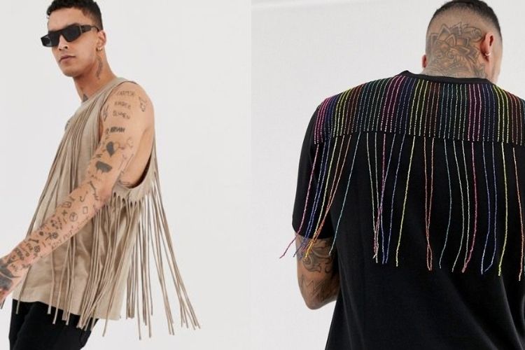 abadás masculinos customizados com franjas