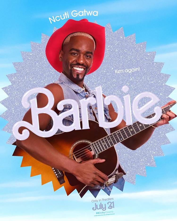 Pôster do filme Barbie com o Ken do ator Ncutti Gatwa