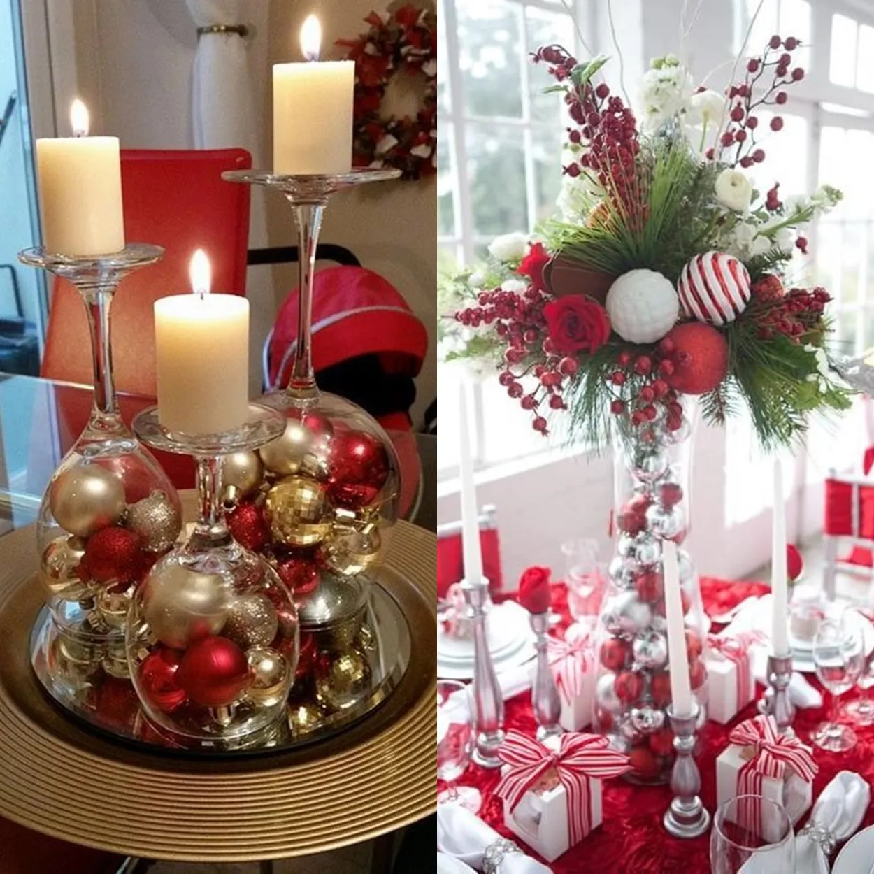 Centro de mesa de Natal faça você mesmo.