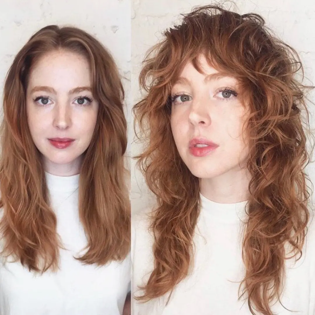 Corte de cabelo longo tipo shag