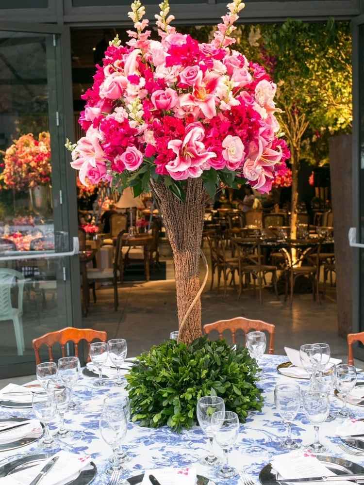 Arranjo de casamento com rosas pink.