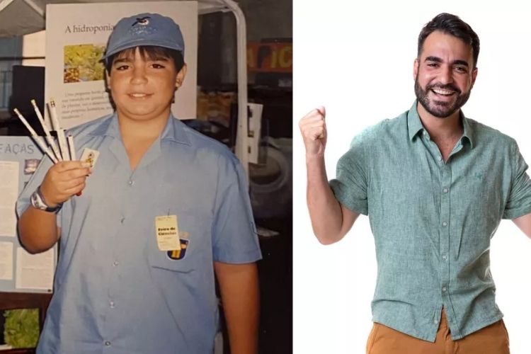 Matheus Pires antes e depois de emagrecer