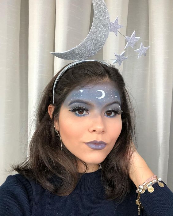 Tiara de constelação prateada