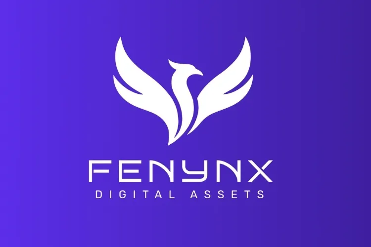Fundo roxo com logo da startup Fenynx