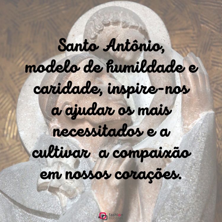 foto de Santo Antônio com o Menino Jesus ao fundo de uma mensagem para compartilhar em 13 de junho