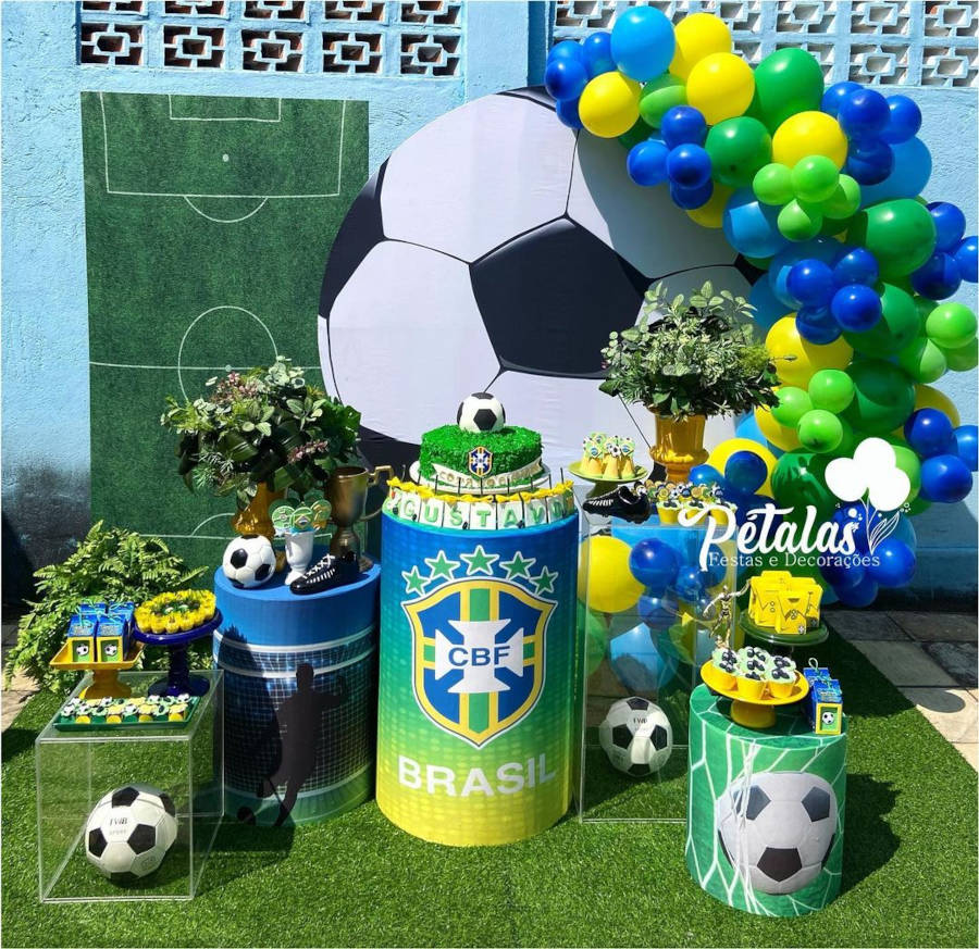 Decoração do Brasil para festa de empresa.